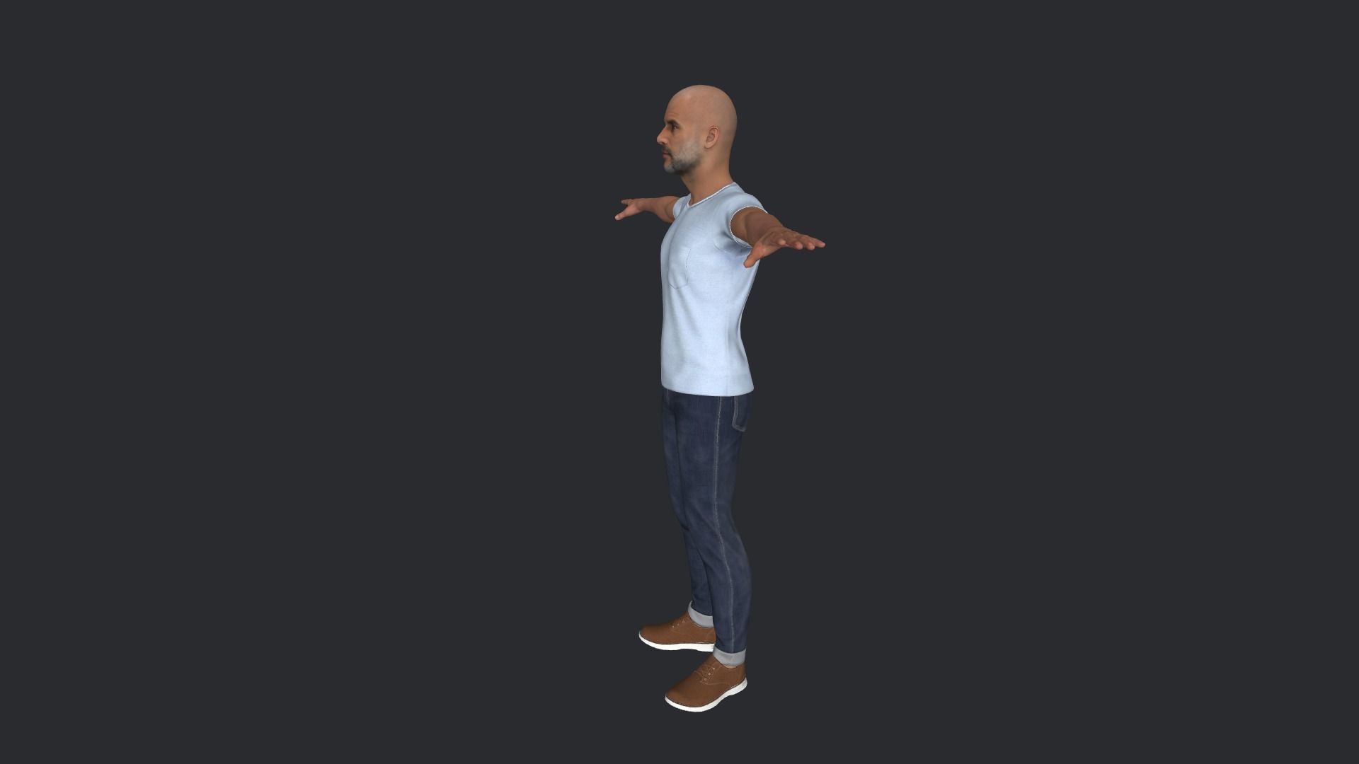 Pep Guardiola Hyper Realistic Full Body Rigged Character 3D model_8