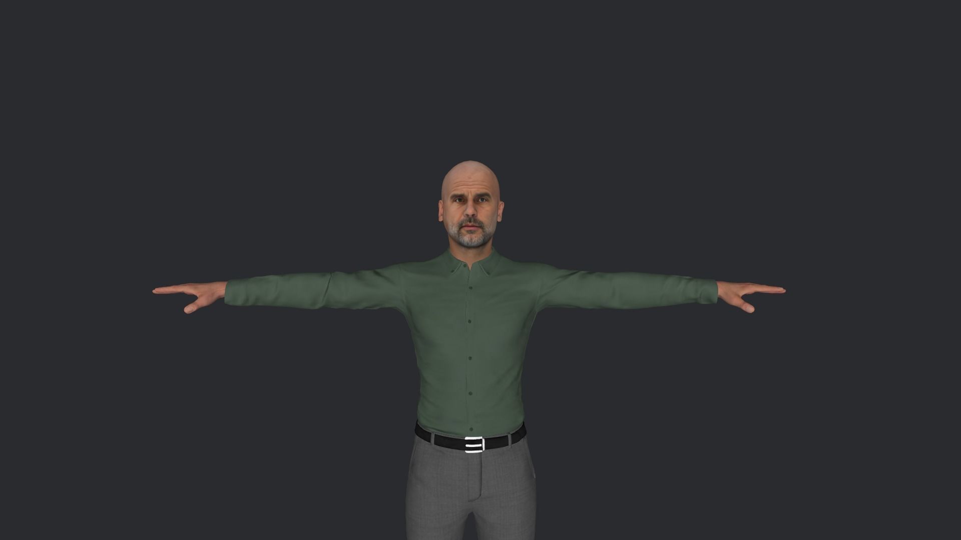 Pep Guardiola Hyper Realistic Full Body Rigged Character 3D model_27