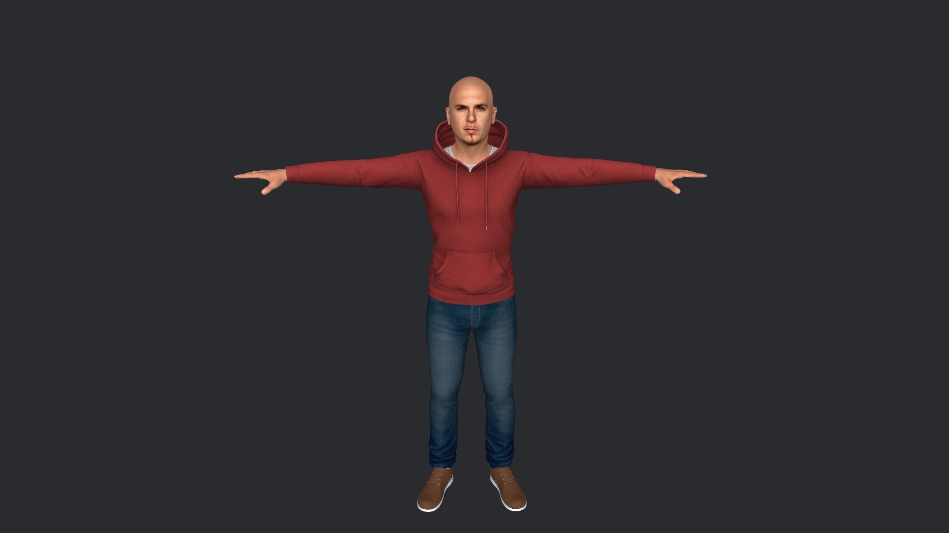 pitbull Singer Hyper Realistic Full Body Rigged Character 3D model_13