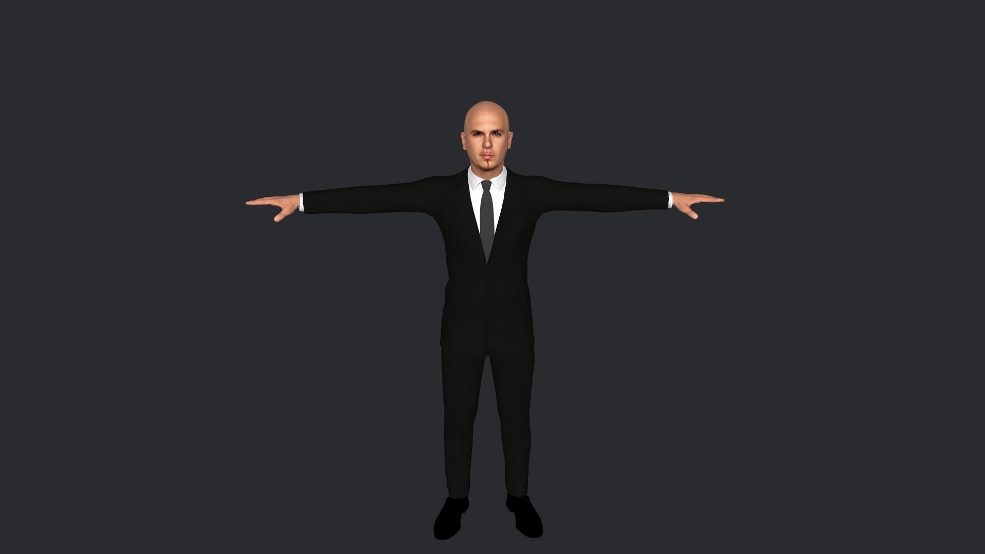 pitbull Singer Hyper Realistic Full Body Rigged Character 3D model_25