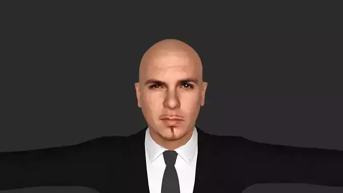 pitbull Singer Hyper Realistic Full Body Rigged Character 3D model