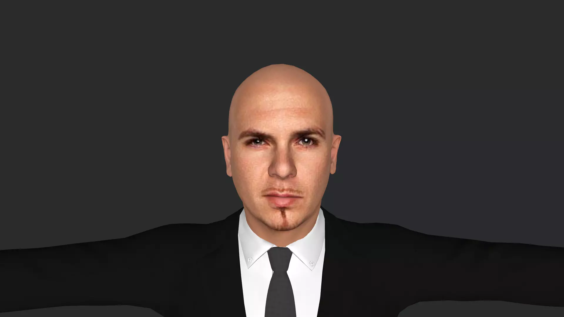 pitbull Singer Hyper Realistic Full Body Rigged Character 3D model_0