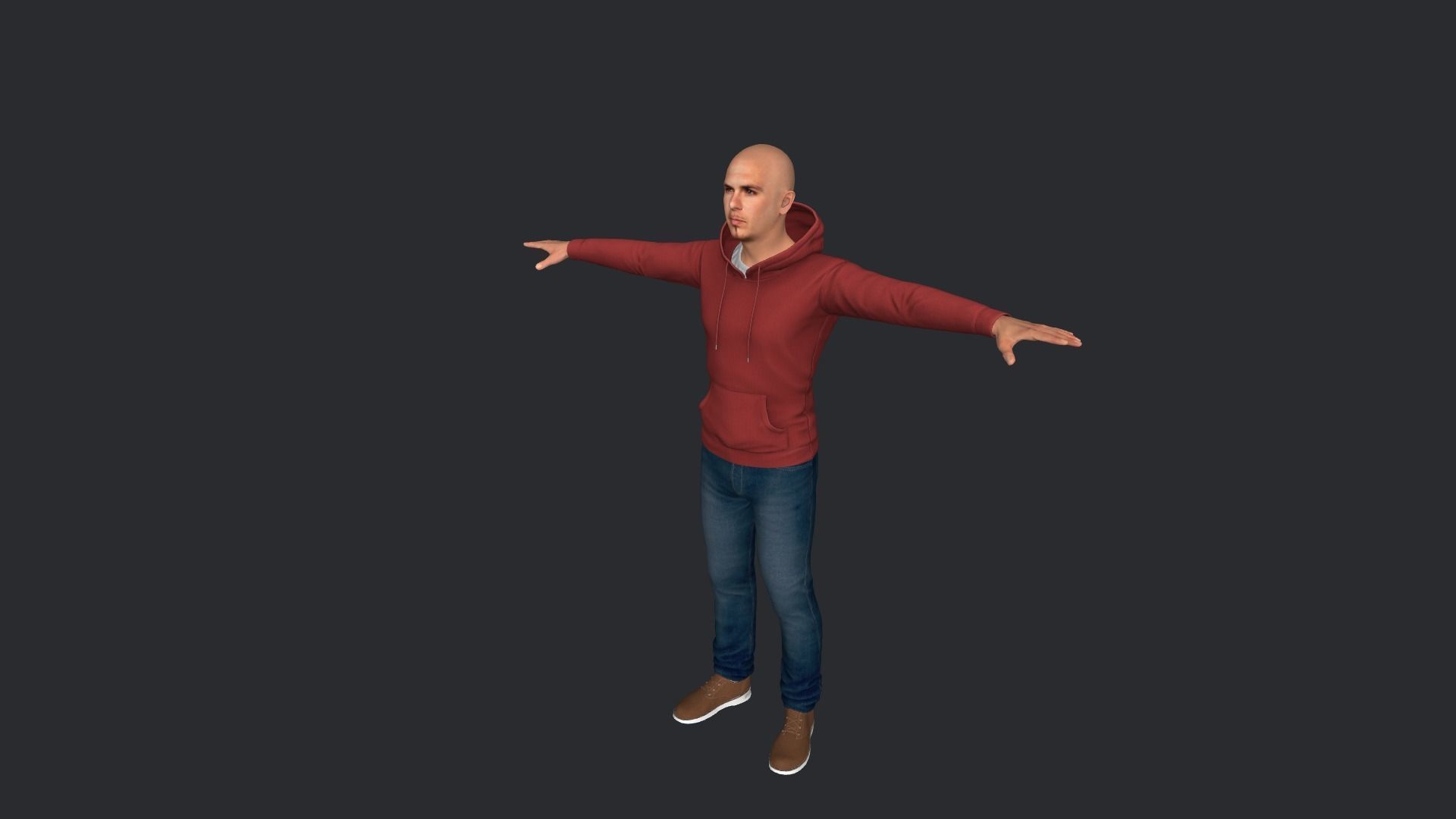 pitbull Singer Hyper Realistic Full Body Rigged Character 3D model_14