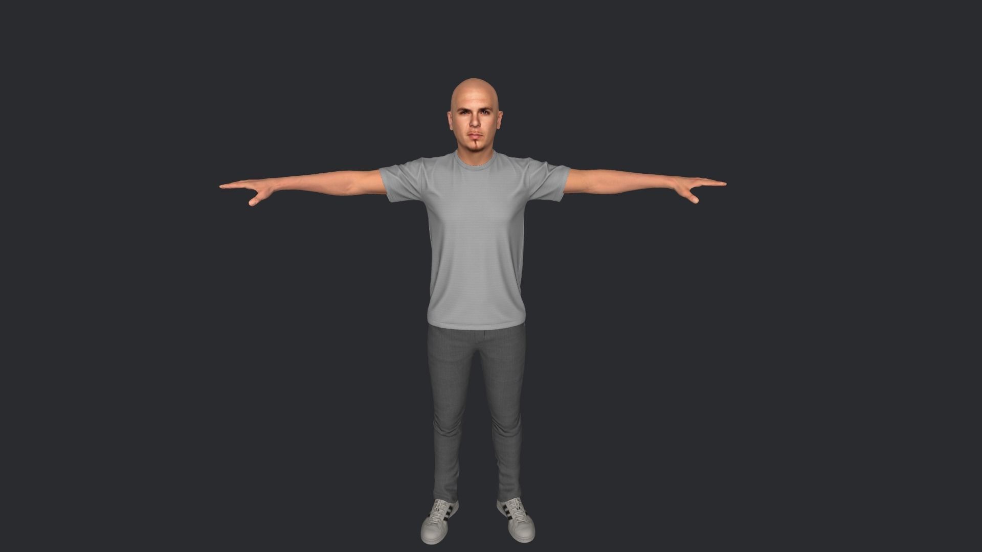 pitbull Singer Hyper Realistic Full Body Rigged Character 3D model_19