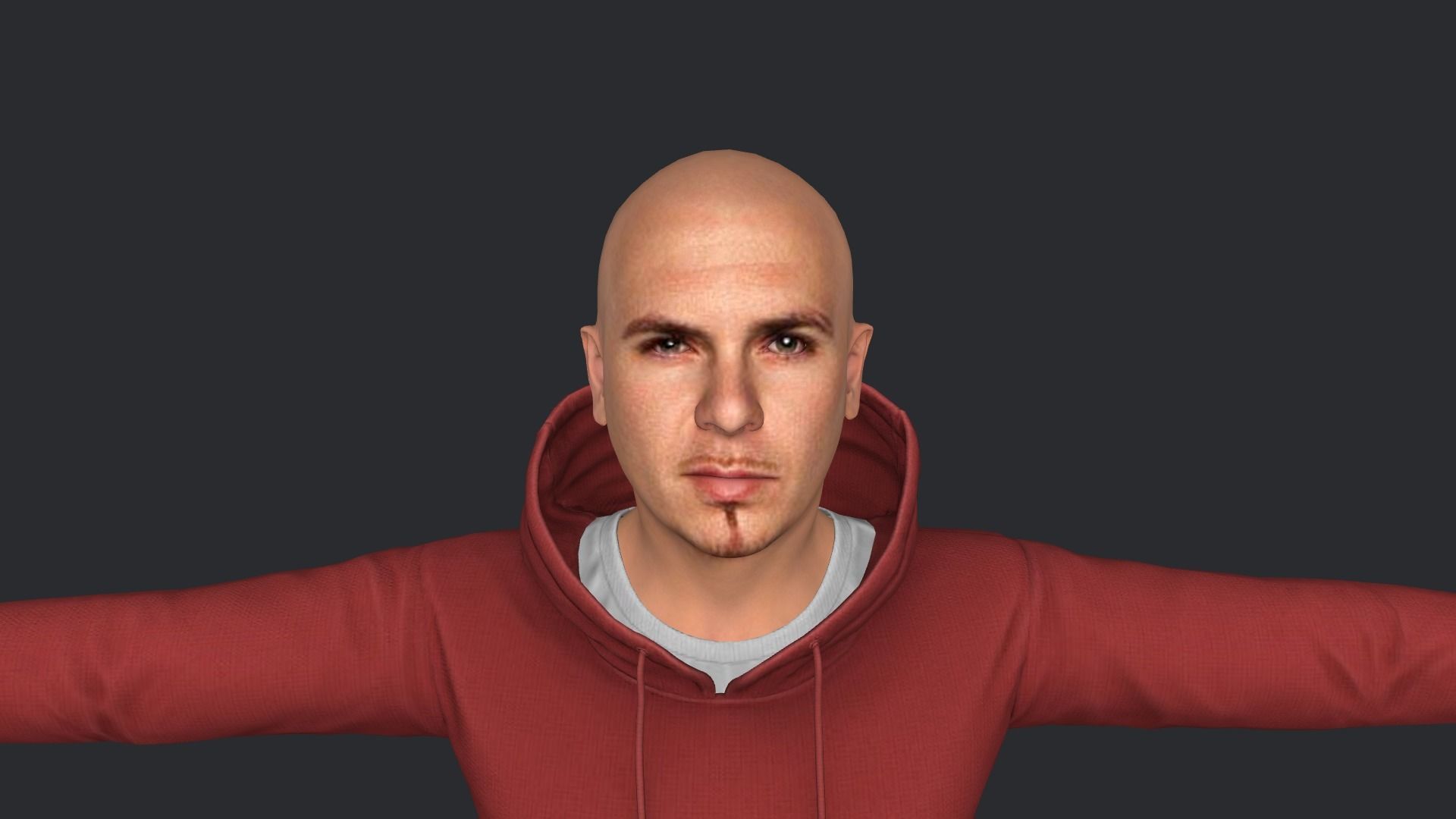 pitbull Singer Hyper Realistic Full Body Rigged Character 3D model_10