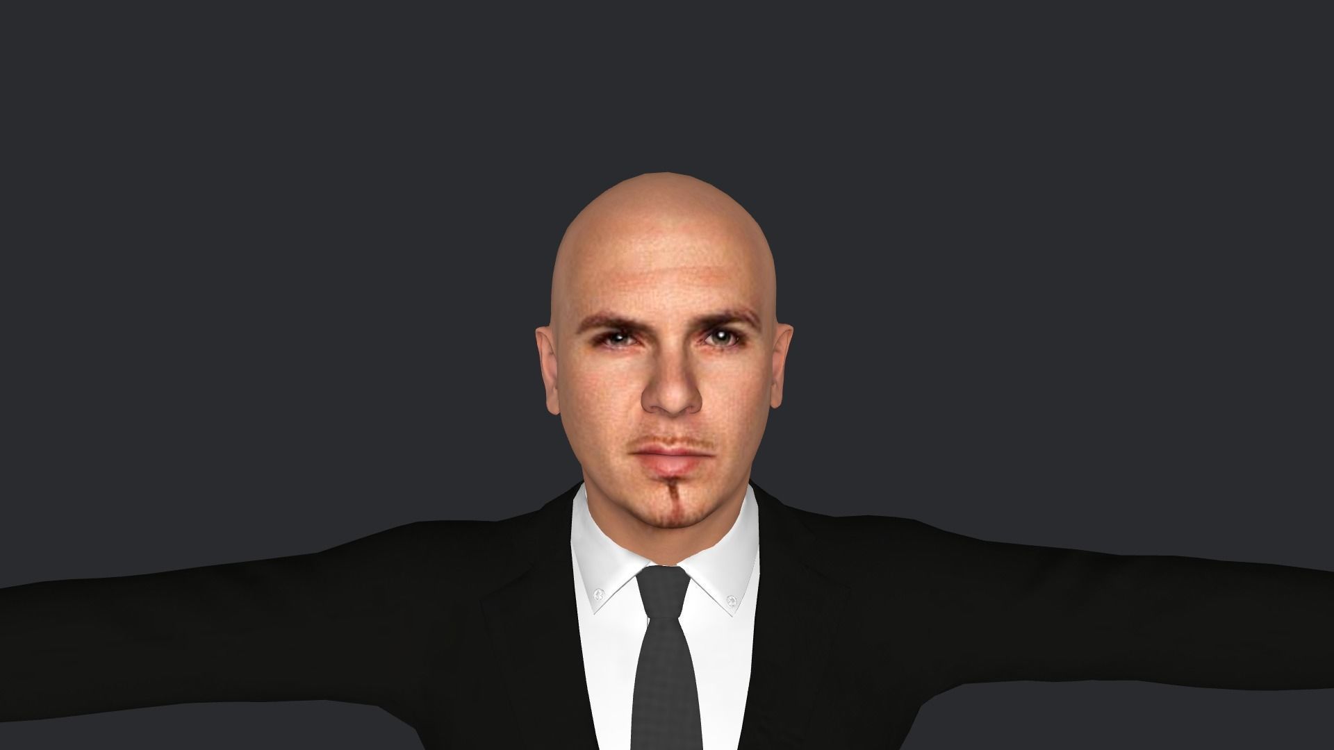 pitbull Singer Hyper Realistic Full Body Rigged Character 3D model_22