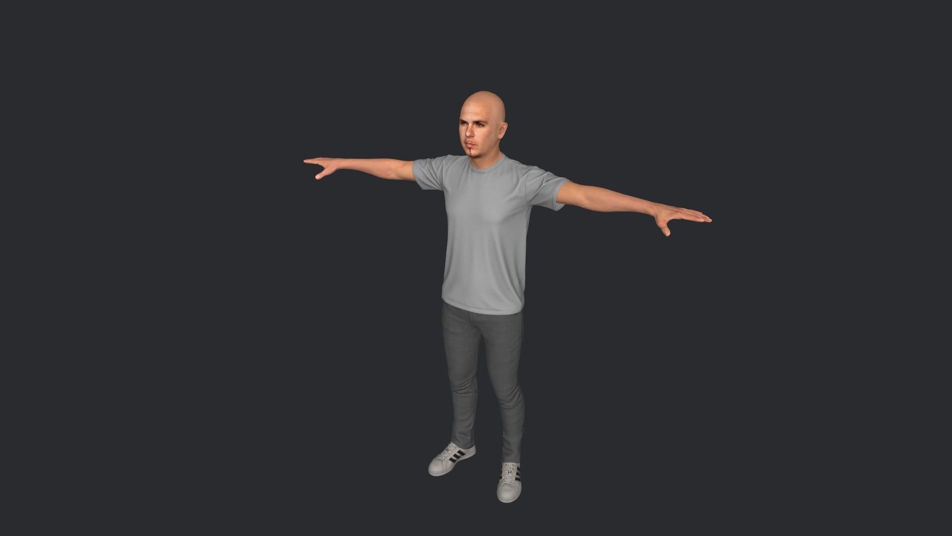 pitbull Singer Hyper Realistic Full Body Rigged Character 3D model_20