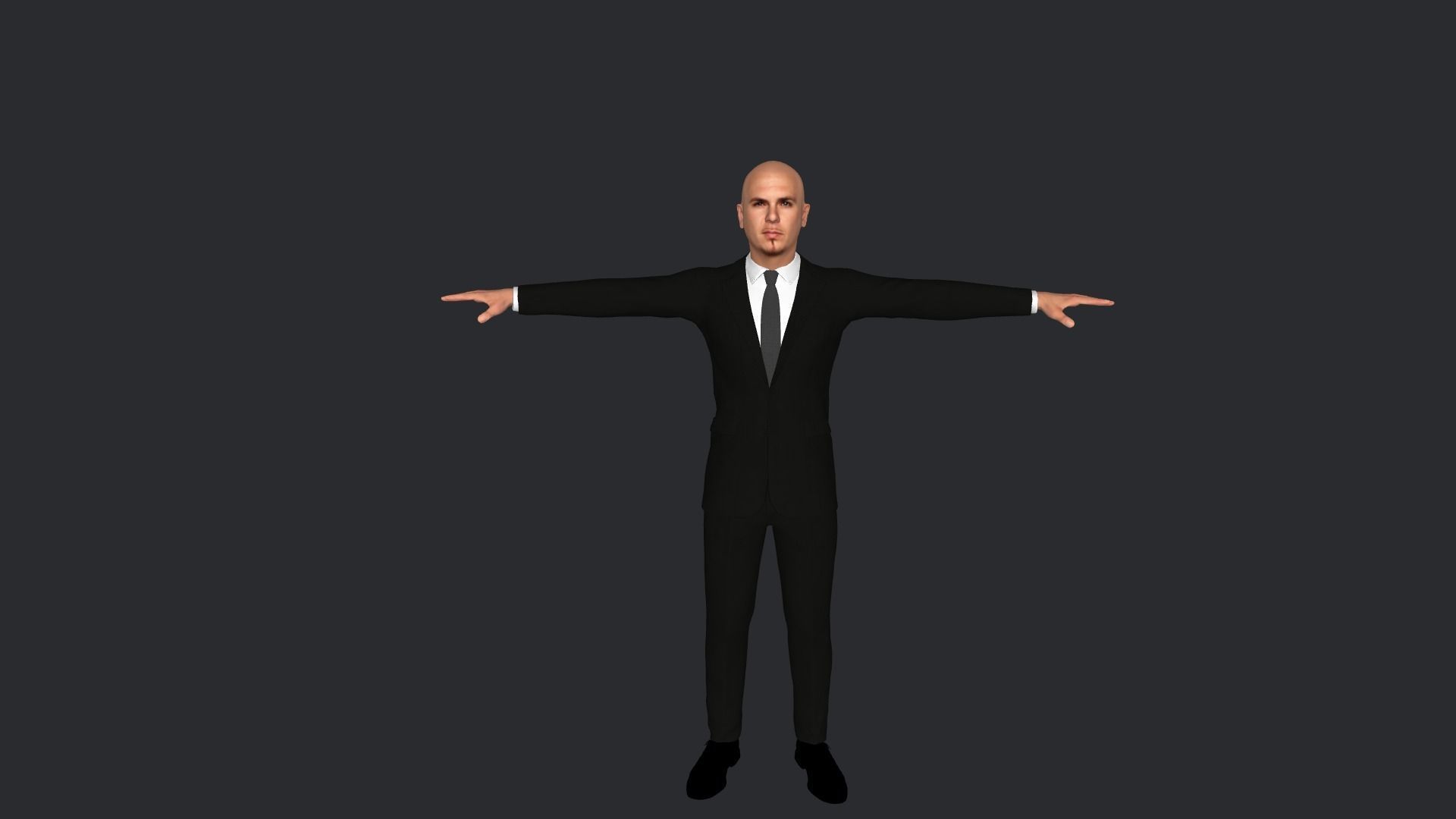 pitbull Singer Hyper Realistic Full Body Rigged Character 3D model_12
