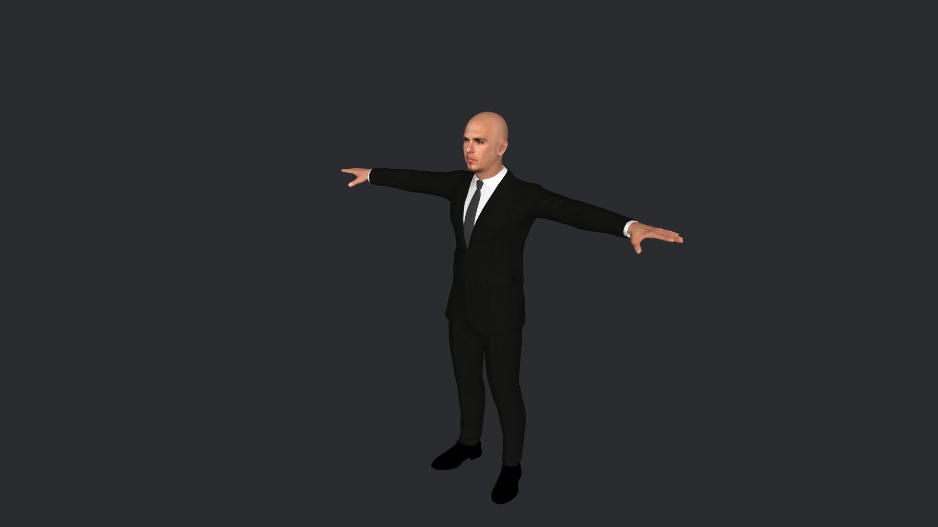 pitbull Singer Hyper Realistic Full Body Rigged Character 3D model_26
