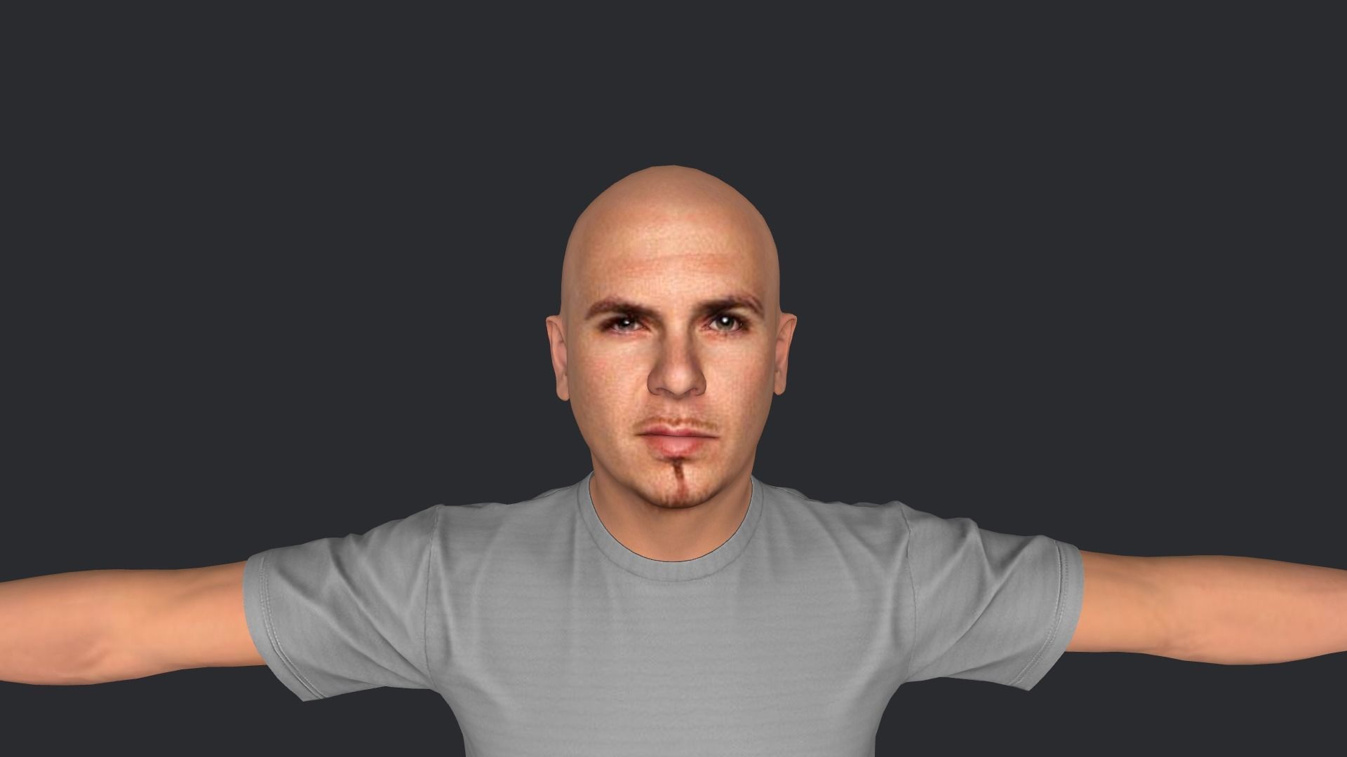 pitbull Singer Hyper Realistic Full Body Rigged Character 3D model_17