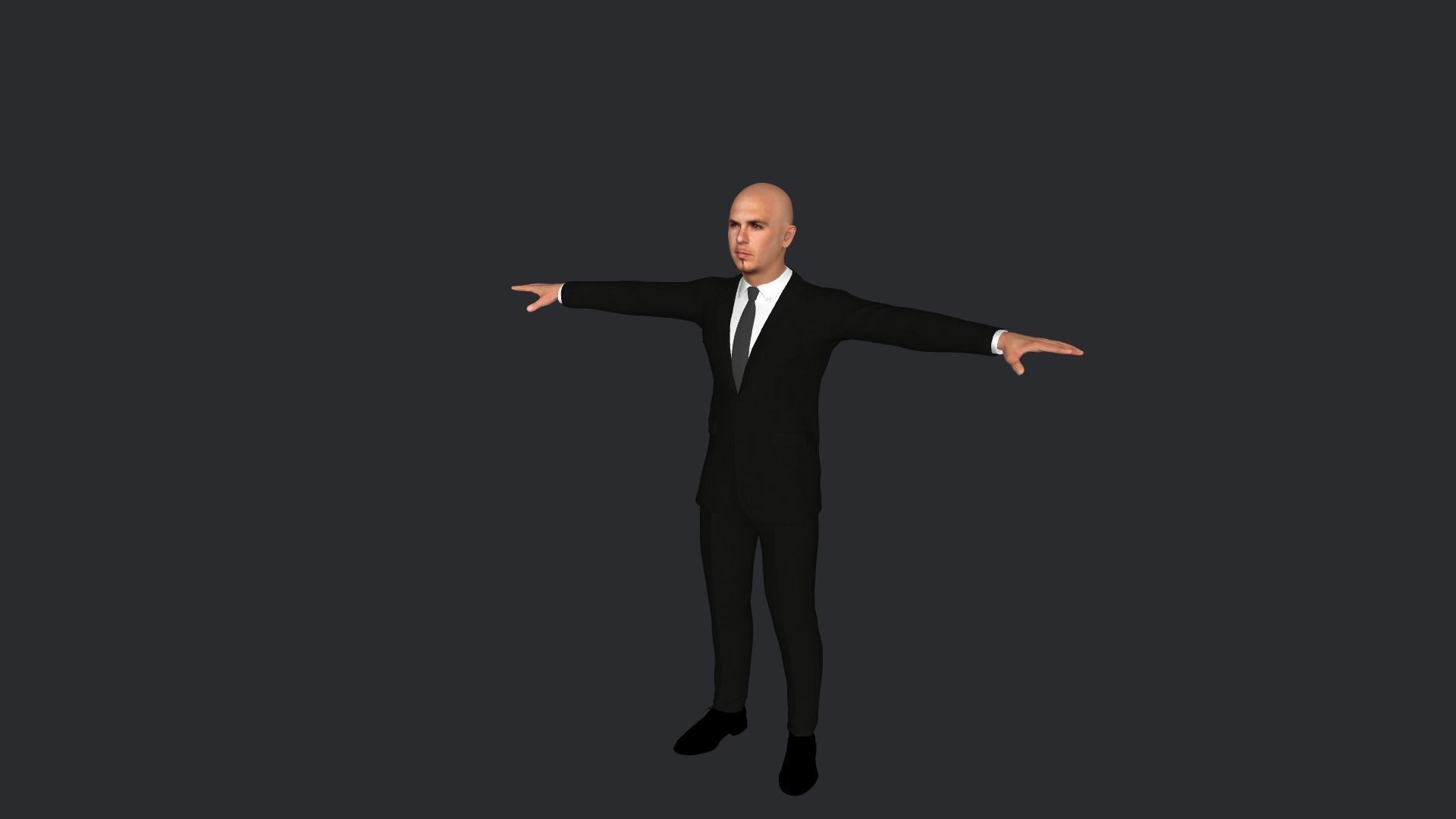 pitbull Singer Hyper Realistic Full Body Rigged Character 3D model_23