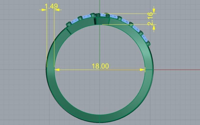 Ring with a cross N01355 3D print model_6