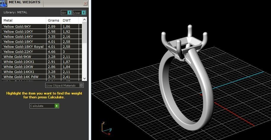 Womens ring with a rectangle stone N01324 3D print model_8
