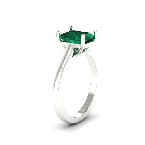 Womens ring with a rectangle stone N01324 3D print model_2