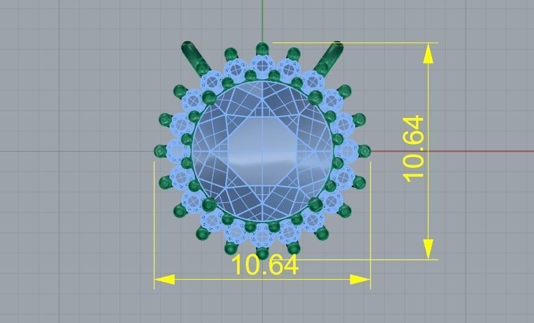 Pendant with stones N01321 3D print model_4