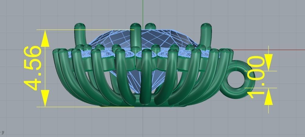 Pendant with stones N01321 3D print model_5