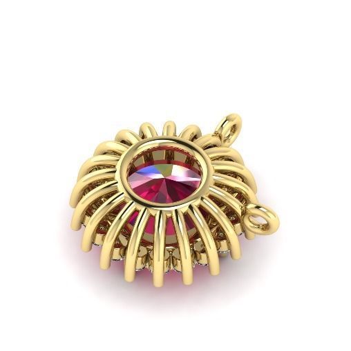 Pendant with stones N01321 3D print model_3