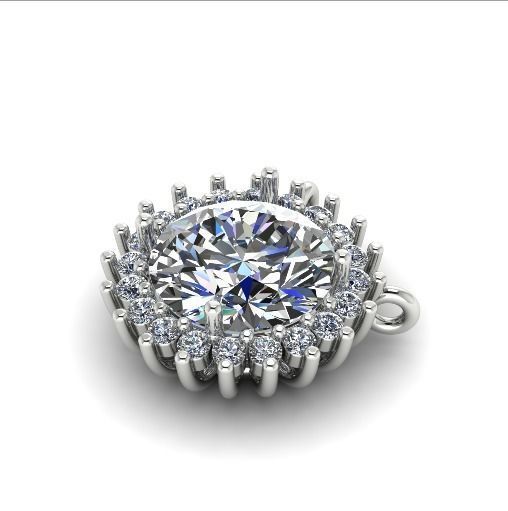 Pendant with stones N01321 3D print model_1