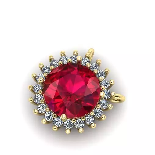 Pendant with stones N01321 3D print model_0