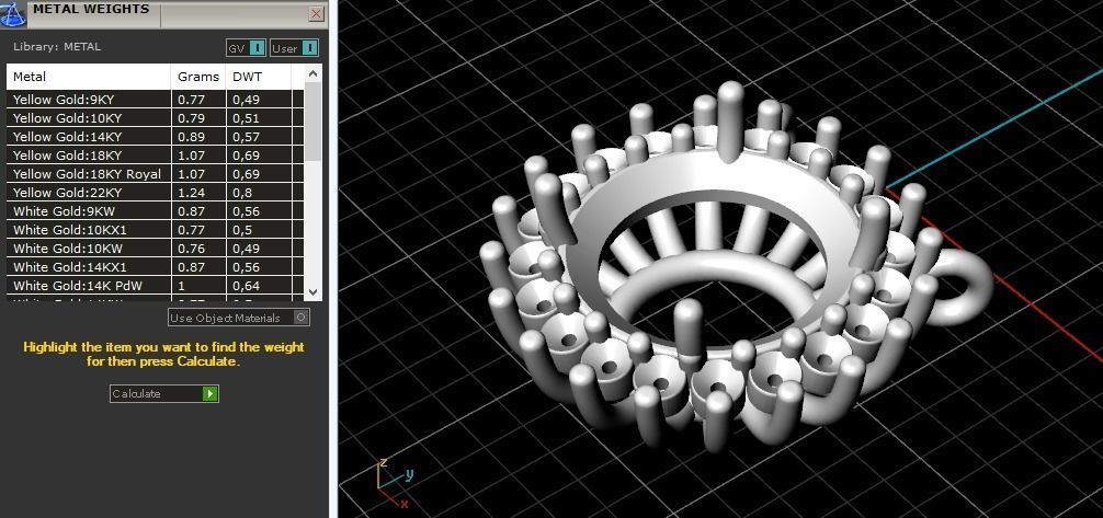 Pendant with stones N01321 3D print model_7