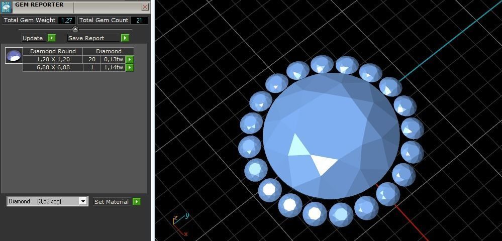 Pendant with stones N01321 3D print model_6