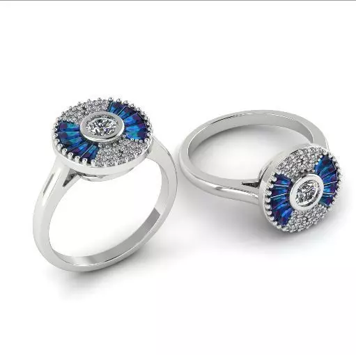 Womens ring with places of different stones N01315 3D print model