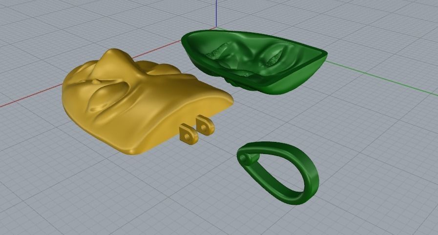 Pendant Mask Comedy and tragedy N011627 3D print model_4