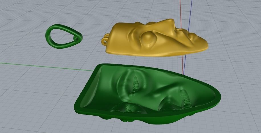 Pendant Mask Comedy and tragedy N011627 3D print model_5