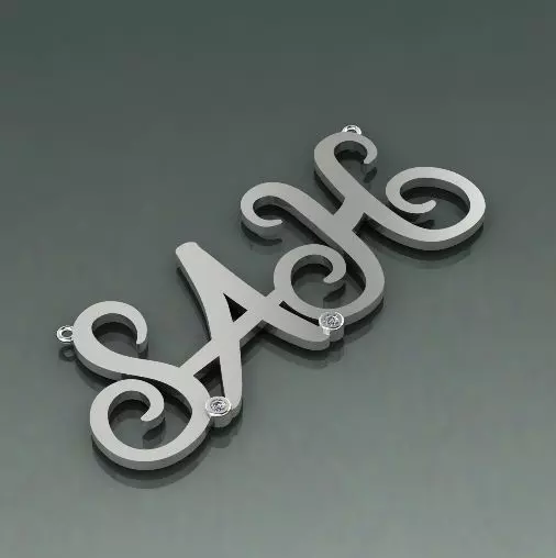 Pendant with the inscription SAH N011619 3D print model