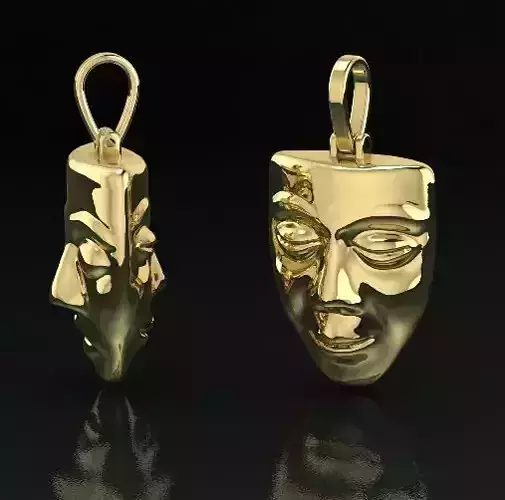 Pendant Mask Comedy and tragedy N011618 3D print model
