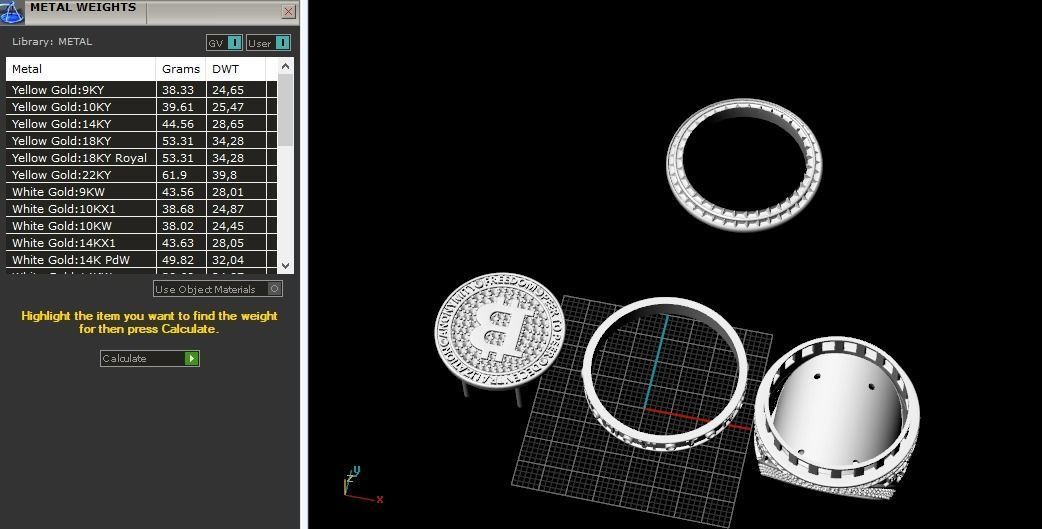 Ring with bitcoin sign N011598 3D print model_11