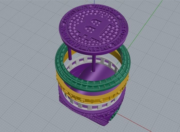 Ring with bitcoin sign N011598 3D print model_4