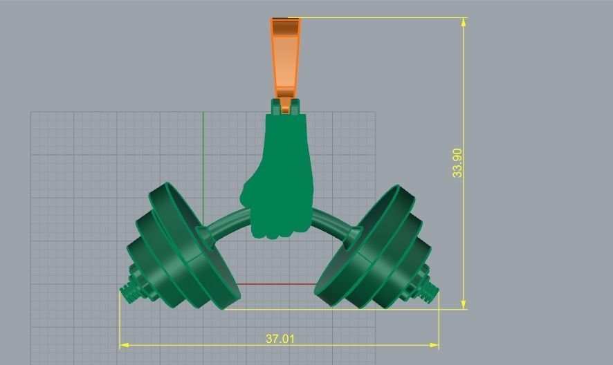 Pendant Dumbbell N011595 3D print model_6