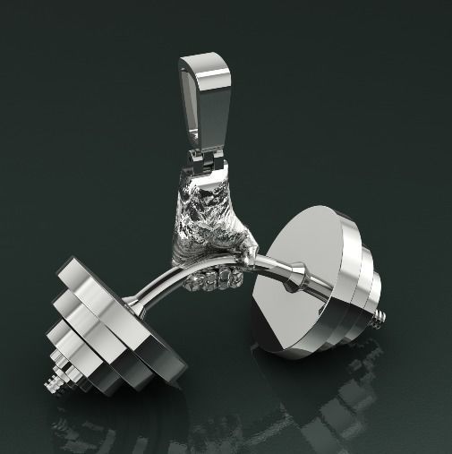 Pendant Dumbbell N011595 3D print model_1