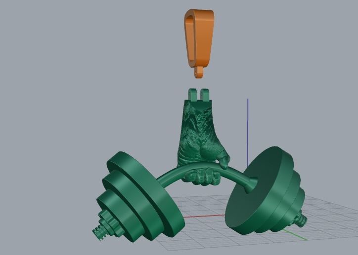 Pendant Dumbbell N011595 3D print model_5