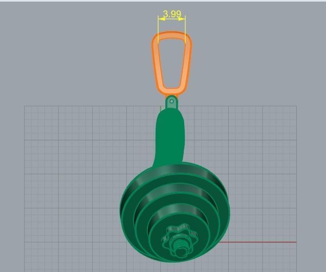 Pendant Dumbbell N011595 3D print model_7