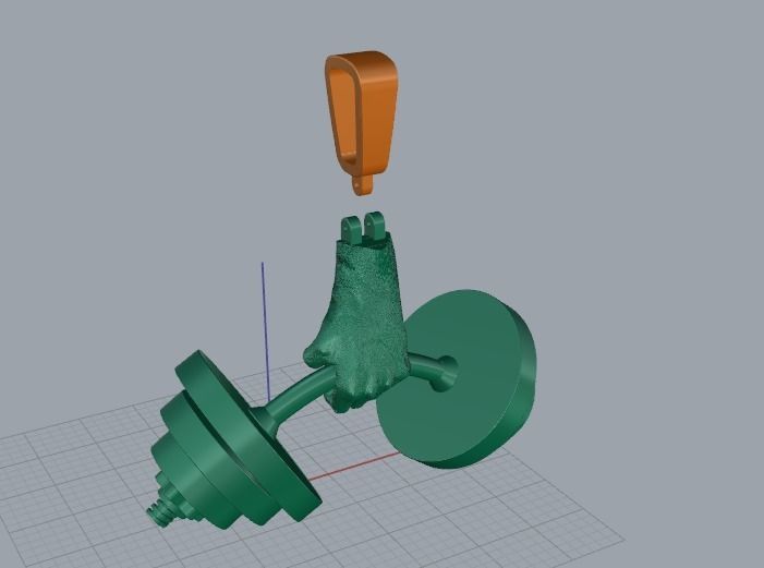 Pendant Dumbbell N011595 3D print model_2