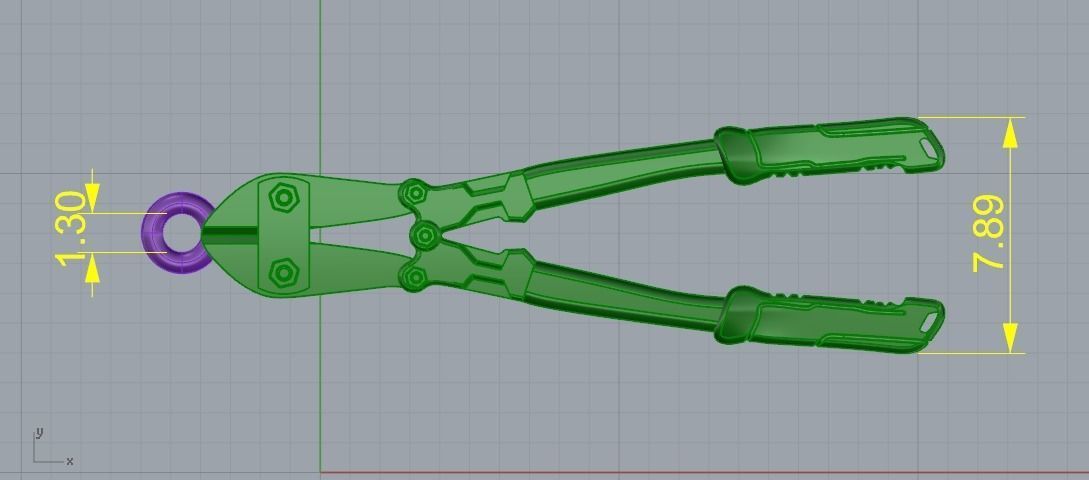 Pendant in the shape of a wire cutter N011577 3D print model_7