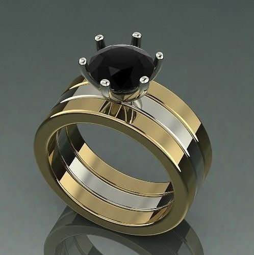 Three Part Rings Ring of three parts N011552 3D model 3D printable | CGTrader