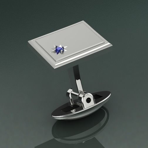 Shirt cufflink N011549 3D print model_1