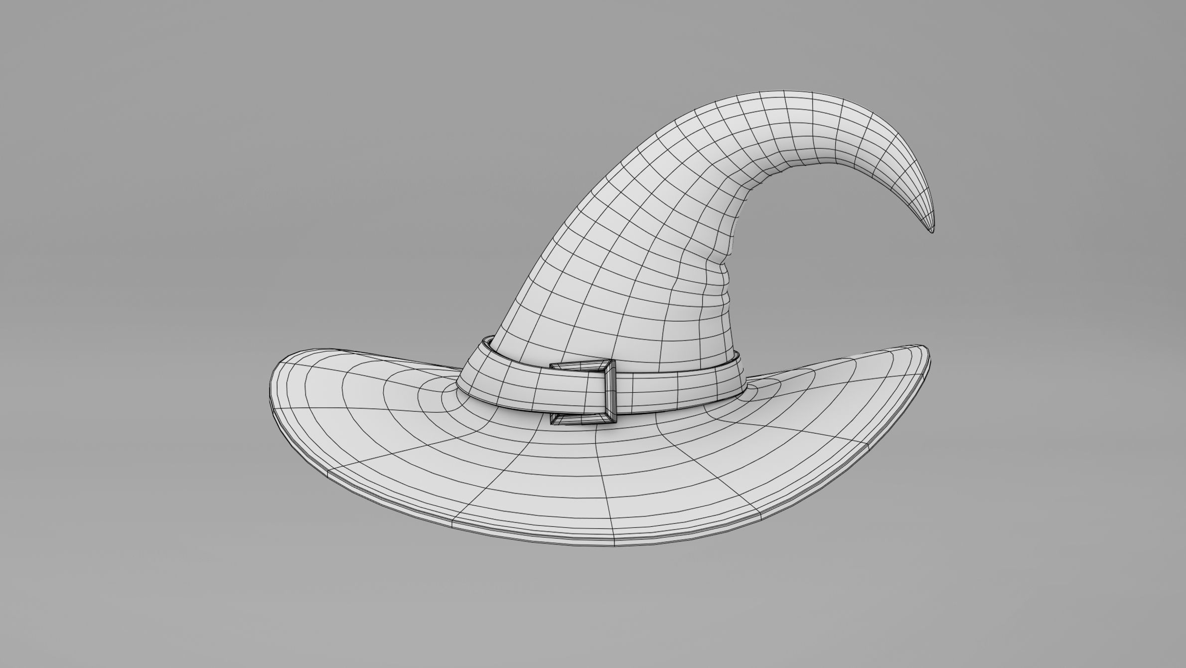 Pumpkin With Witch Hat Low-poly 3D model_26