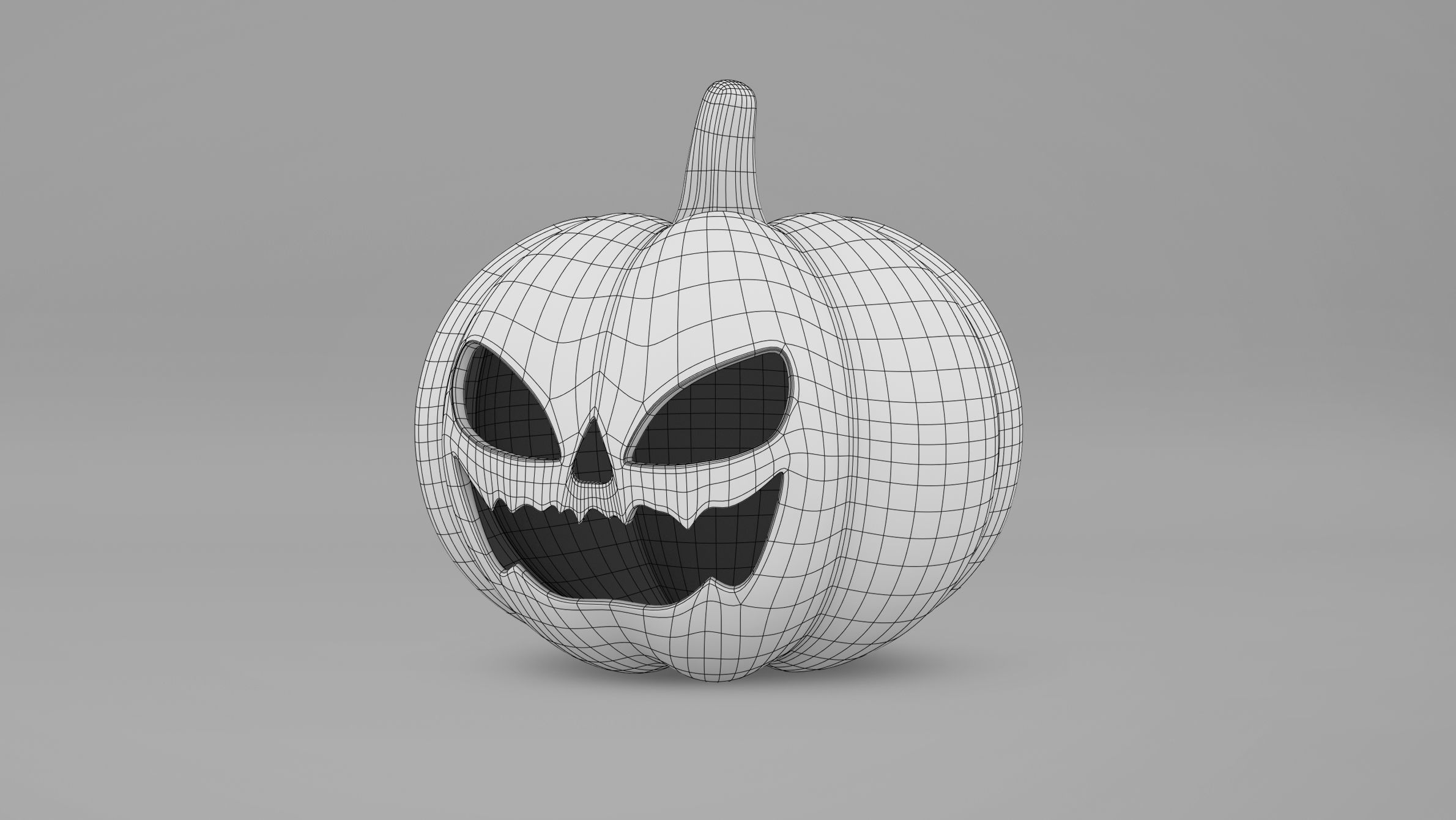 Pumpkin With Witch Hat Low-poly 3D model_10