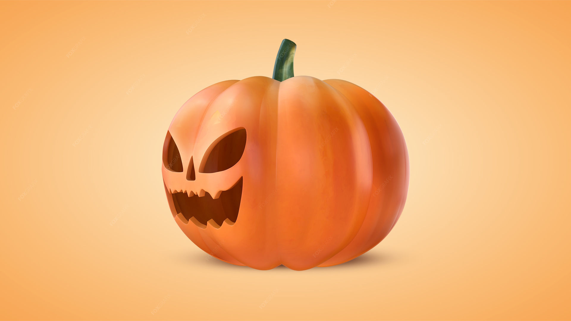 Pumpkin With Witch Hat Low-poly 3D model_6