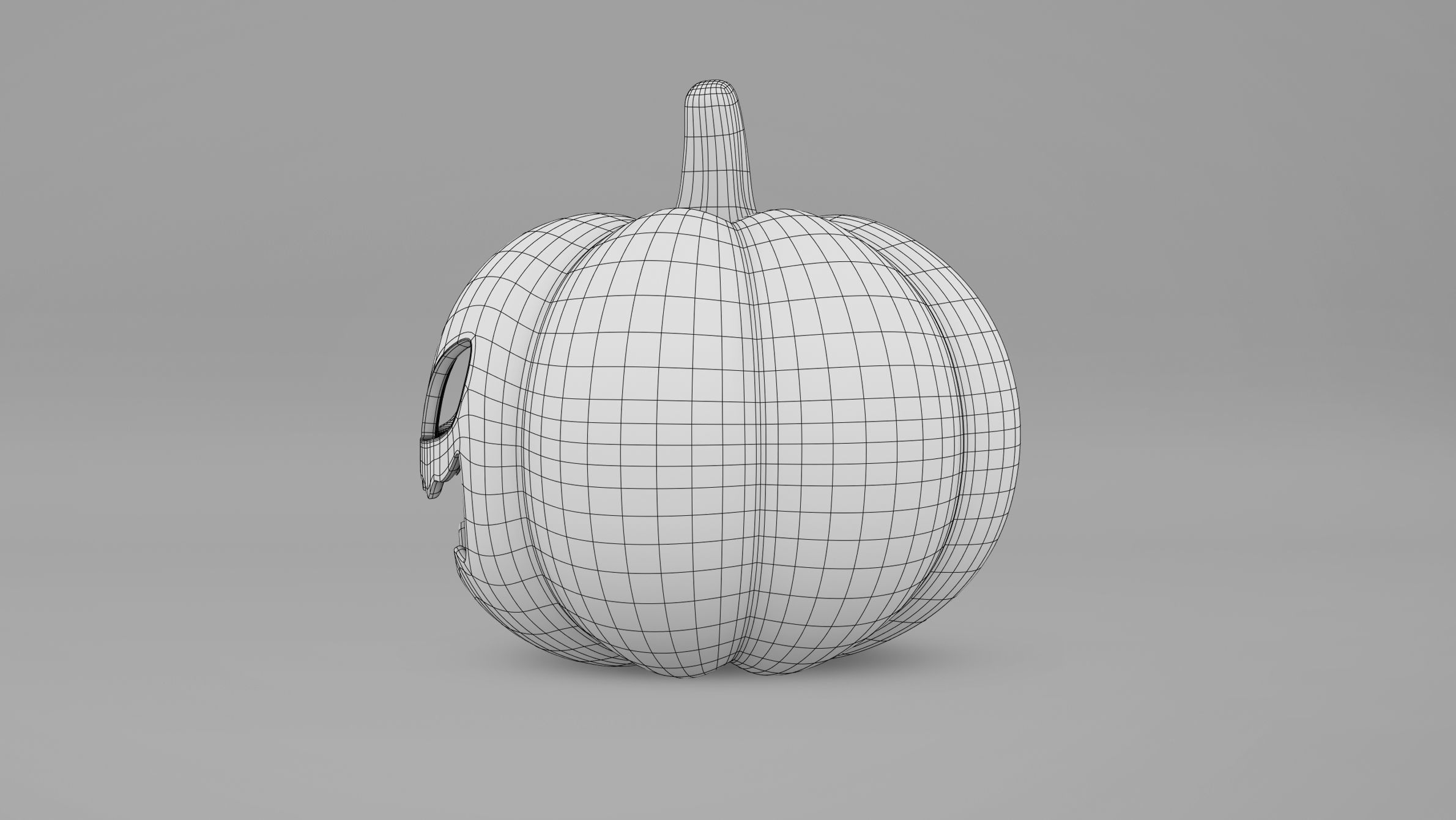 Pumpkin With Witch Hat Low-poly 3D model_12