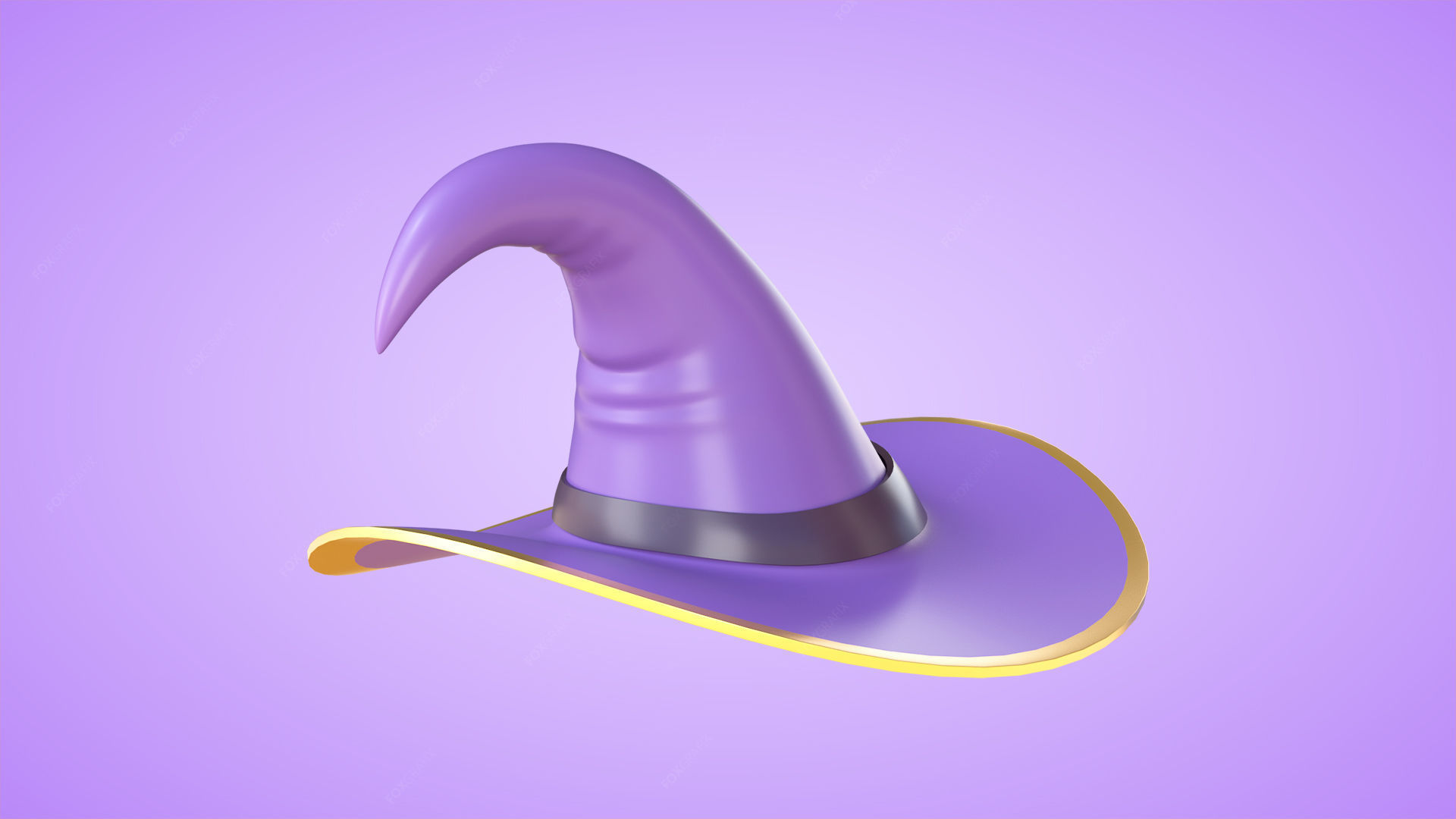 Pumpkin With Witch Hat Low-poly 3D model_22