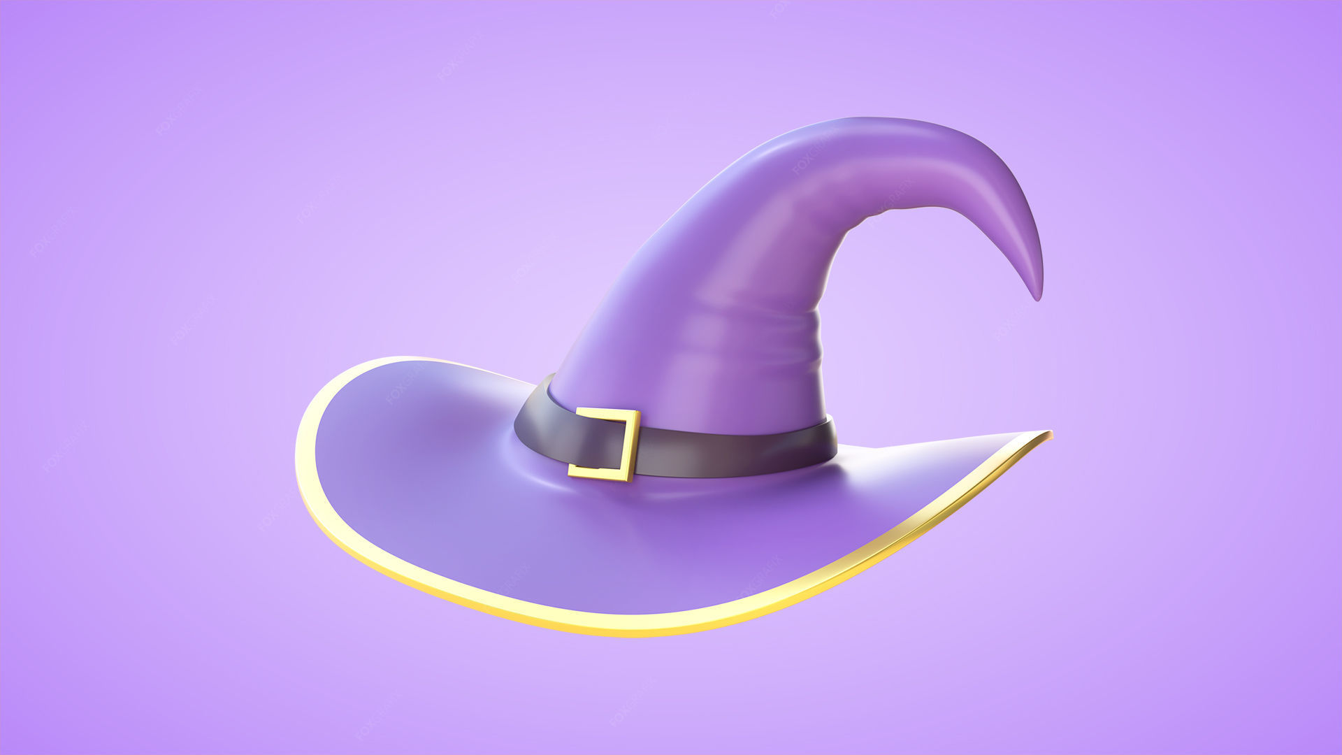 Pumpkin With Witch Hat Low-poly 3D model_19