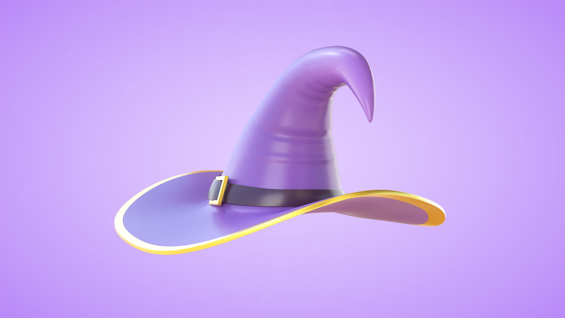Pumpkin With Witch Hat Low-poly 3D model_21