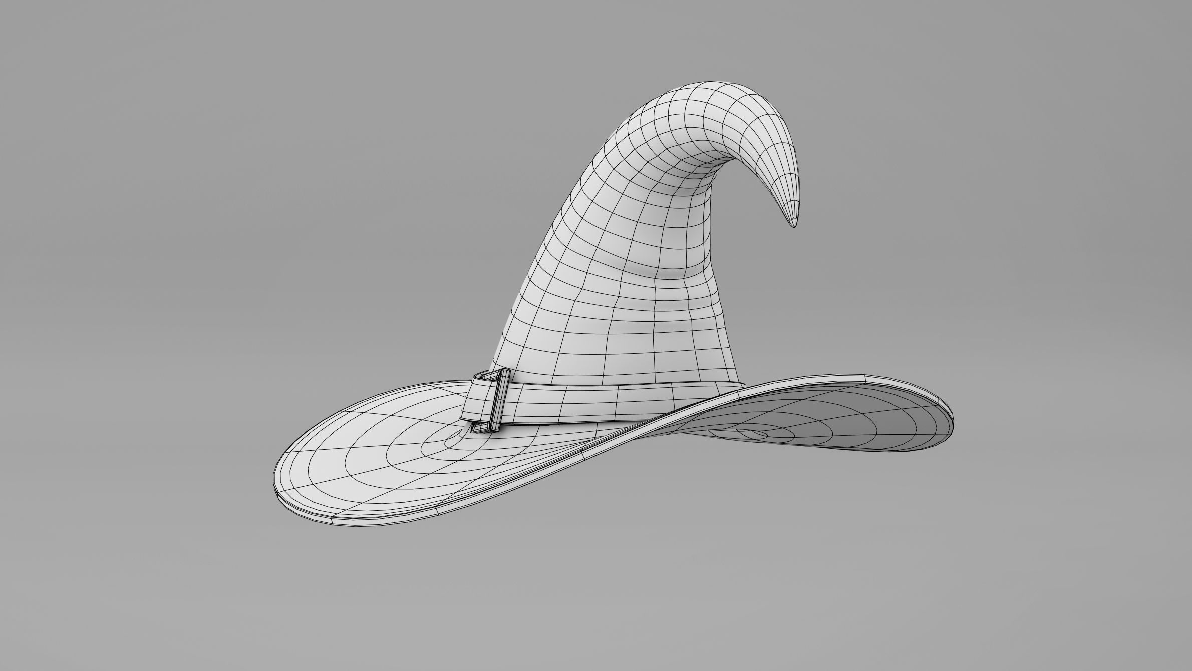 Pumpkin With Witch Hat Low-poly 3D model_28