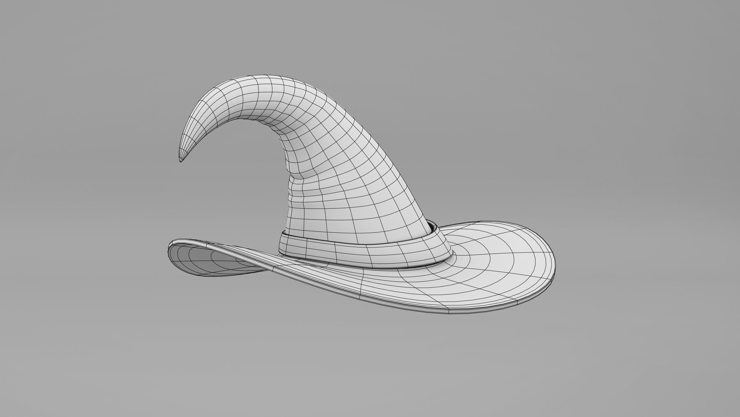 Pumpkin With Witch Hat Low-poly 3D model_30