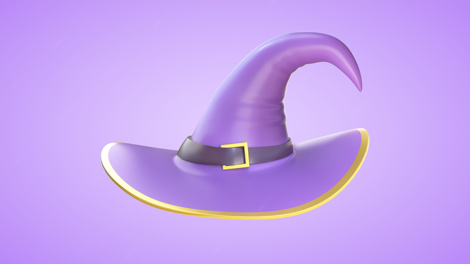 Pumpkin With Witch Hat Low-poly 3D model_20